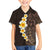 Brown Polynesia Family Matching Puletasi Dress and Hawaiian Shirt Plumeria Tropical Leaves With Galaxy Polynesian Art LT14 Son's Shirt Brown - Polynesian Pride