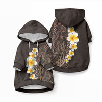 Brown Tropical Plumeria With Galaxy Polynesian Art Pet Hoodie LT14 Pullover Brown - Polynesian Pride
