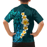 Turquosie Polynesia Family Matching Tank Maxi Dress and Hawaiian Shirt Plumeria Tropical Leaves With Galaxy Polynesian Art LT14 - Polynesian Pride