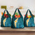 Turquosie Polynesia Grocery Bag Plumeria Tropical Leaves With Galaxy Polynesian Art