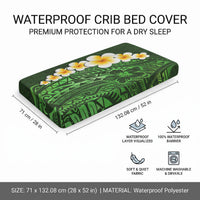 Green Tropical Plumeria With Galaxy Polynesian Art Baby Bed Cover