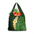 Green Polynesia Grocery Bag Plumeria Tropical Leaves With Galaxy Polynesian Art