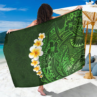 Green Polynesia Sarong Plumeria Tropical Leaves With Galaxy Polynesian Art LT14 One Size 44 x 66 inches Green - Polynesian Pride
