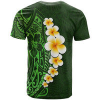 Green Polynesia T Shirt Plumeria Tropical Leaves With Galaxy Polynesian Art LT14 - Polynesian Pride