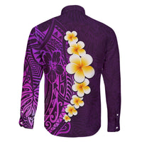 Purple Tropical Plumeria With Galaxy Polynesian Art Family Matching Off Shoulder Short Dress and Hawaiian Shirt LT14 - Polynesian Pride