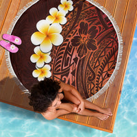 Red Tropical Plumeria With Galaxy Polynesian Art Beach Blanket LT14 - Polynesian Pride