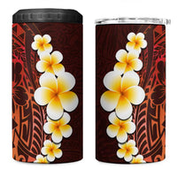Red Tropical Plumeria With Galaxy Polynesian Art 4 in 1 Can Cooler Tumbler LT14 One Size: 16 oz Red - Polynesian Pride