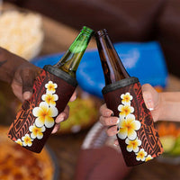 Red Tropical Plumeria With Galaxy Polynesian Art 4 in 1 Can Cooler Tumbler LT14 - Polynesian Pride