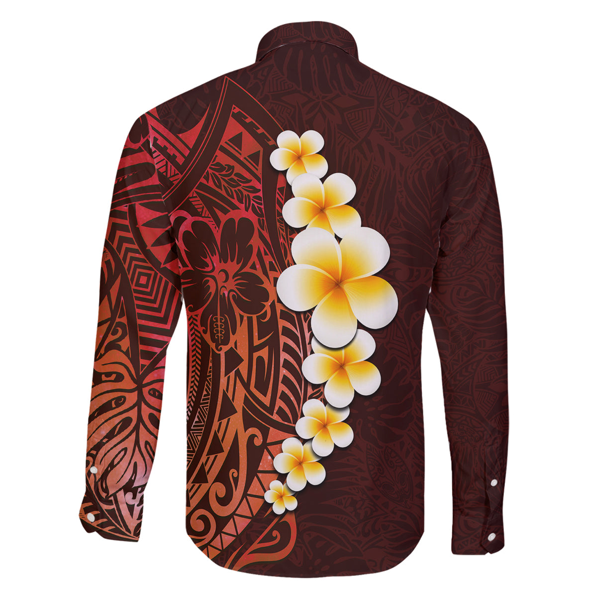 Red Tropical Plumeria With Galaxy Polynesian Art Family Matching Tank Maxi Dress and Hawaiian Shirt LT14 - Polynesian Pride