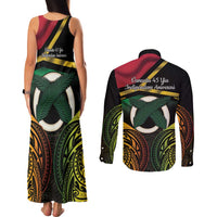 Vanuatu 1980 Couples Matching Tank Maxi Dress and Long Sleeve Button Shirt Hapi 45 Yia Indipendens Anivesari