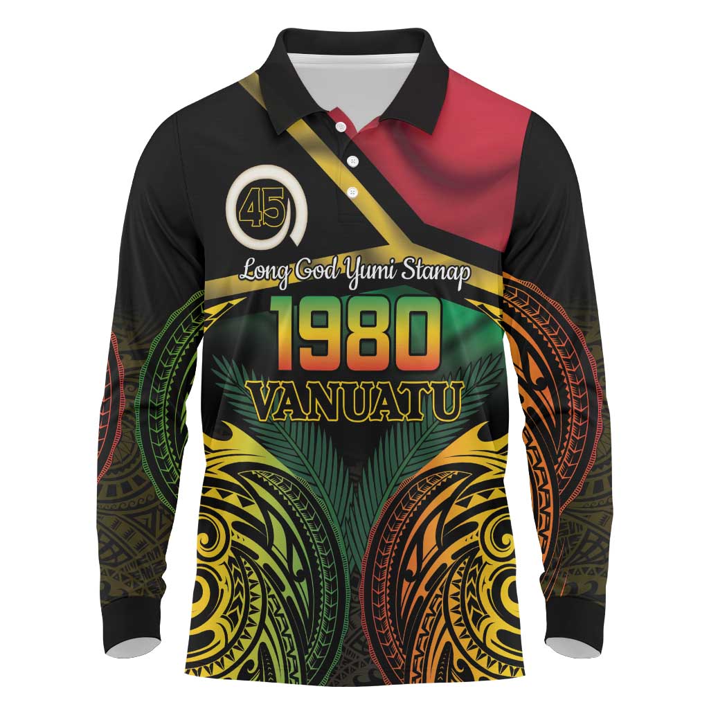 Vanuatu 1980 Long Sleeve Polo Shirt Hapi 45 Yia Indipendens Anivesari