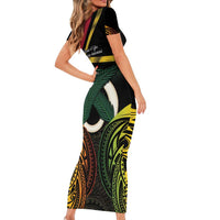 Vanuatu 1980 Short Sleeve Bodycon Dress Hapi 45 Yia Indipendens Anivesari
