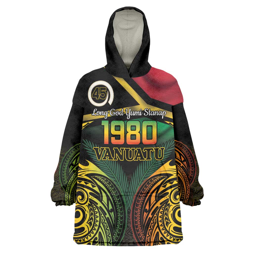 Vanuatu 1980 Wearable Blanket Hoodie Hapi 45 Yia Indipendens Anivesari