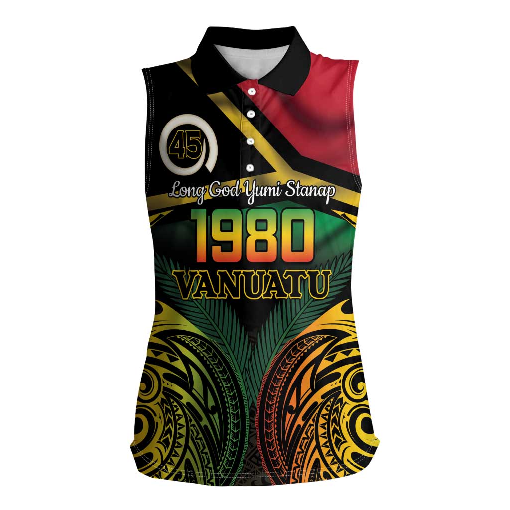 Vanuatu 1980 Women Sleeveless Polo Shirt Hapi 45 Yia Indipendens Anivesari