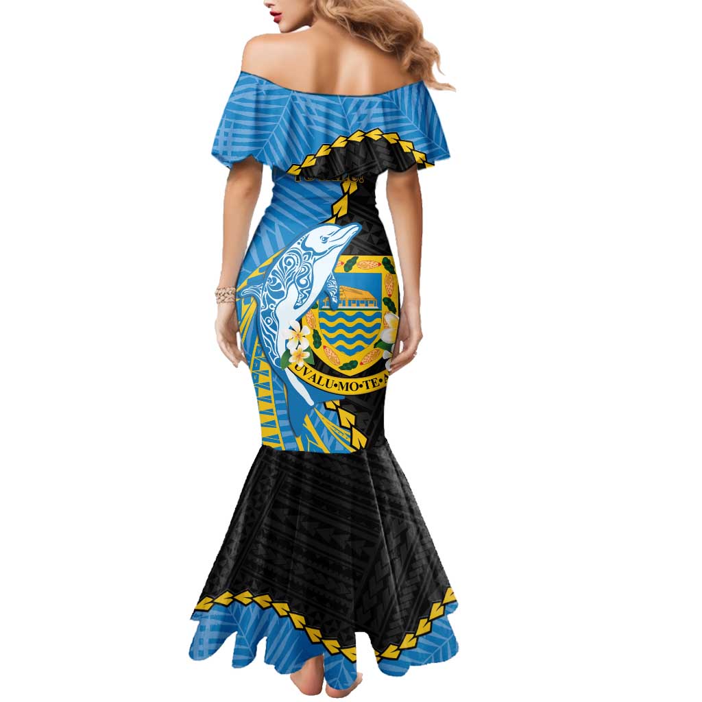 Tuvalu Independence Day Family Matching Mermaid Dress and Hawaiian Shirt Manuia te tutokotasi o Tuvaluan Dolphin Tattoo LT14 - Polynesian Pride