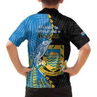 Tuvalu Independence Day Family Matching Puletasi and Hawaiian Shirt Manuia te tutokotasi o Tuvaluan Dolphin Tattoo LT14 - Polynesian Pride