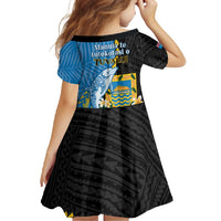 Tuvalu Independence Day Family Matching Short Sleeve Bodycon Dress and Hawaiian Shirt Manuia te tutokotasi o Tuvaluan Dolphin Tattoo LT14 - Polynesian Pride