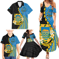 Tuvalu Independence Day Family Matching Summer Maxi Dress and Hawaiian Shirt Manuia te tutokotasi o Tuvaluan Dolphin Tattoo LT14 - Polynesian Pride