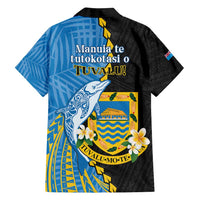 Tuvalu Independence Day Family Matching Tank Maxi Dress and Hawaiian Shirt Manuia te tutokotasi o Tuvaluan Dolphin Tattoo LT14 - Polynesian Pride