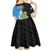 Tuvalu Independence Day Kid Short Sleeve Dress Manuia te tutokotasi o Tuvaluan Dolphin Tattoo