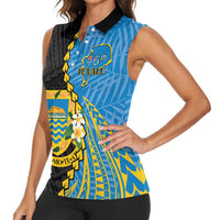 Tuvalu Independence Day Women Sleeveless Polo Shirt Manuia te tutokotasi o Tuvaluan Dolphin Tattoo LT14 - Polynesian Pride