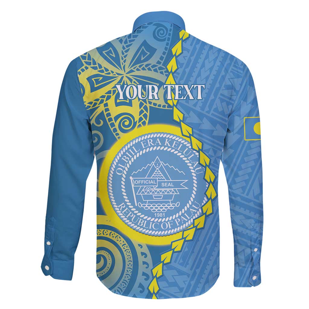 Personalised Palau Independence Day Family Matching Summer Maxi Dress and Hawaiian Shirt Belau Coat Of Arms Polynesian Curve Style LT14 - Polynesian Pride