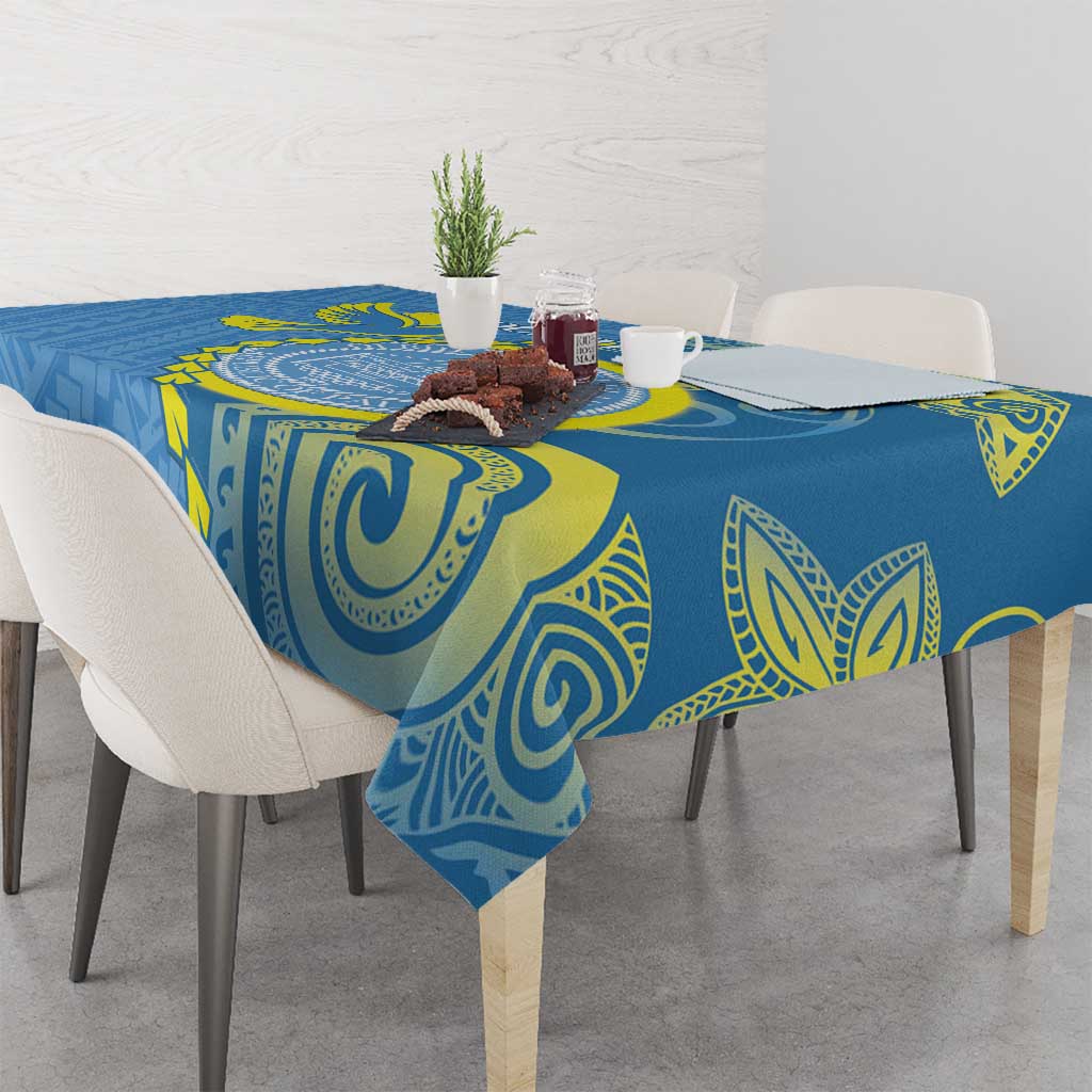 Personalised Palau Independence Day Tablecloth Belau Coat Of Arms Polynesian Curve Style LT14 - Polynesian Pride