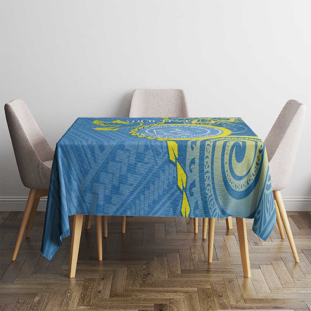 Personalised Palau Independence Day Tablecloth Belau Coat Of Arms Polynesian Curve Style LT14 - Polynesian Pride