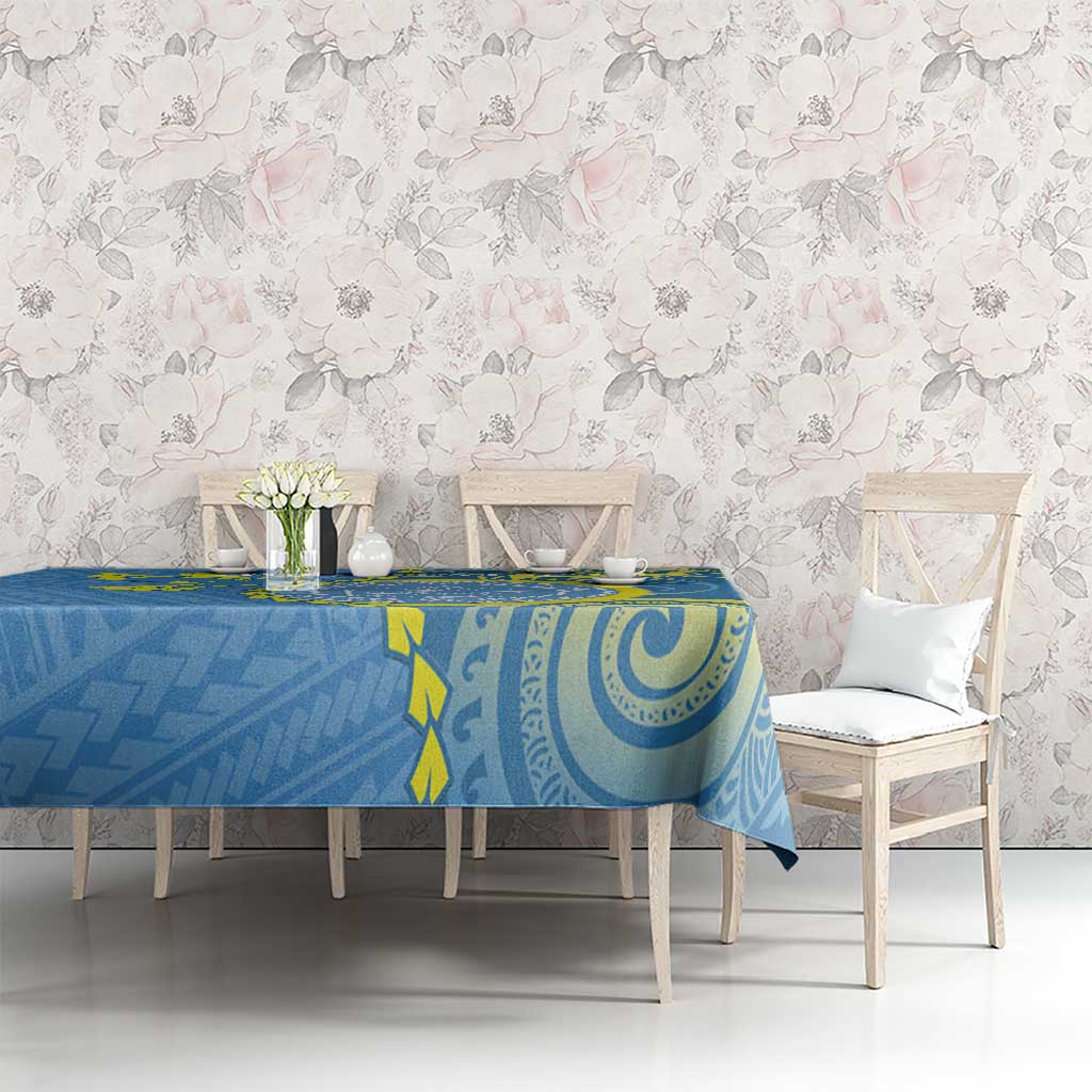 Personalised Palau Independence Day Tablecloth Belau Coat Of Arms Polynesian Curve Style LT14 - Polynesian Pride