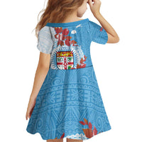Personalised Fiji Day Family Matching Mermaid Dress and Hawaiian Shirt Fijian Tapa Pattern Mix Tagimoucia - Blue Version LT14 - Polynesian Pride