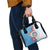 Personalised Fiji Day Shoulder Handbag Fijian Tapa Pattern Mix Tagimoucia - Blue Version