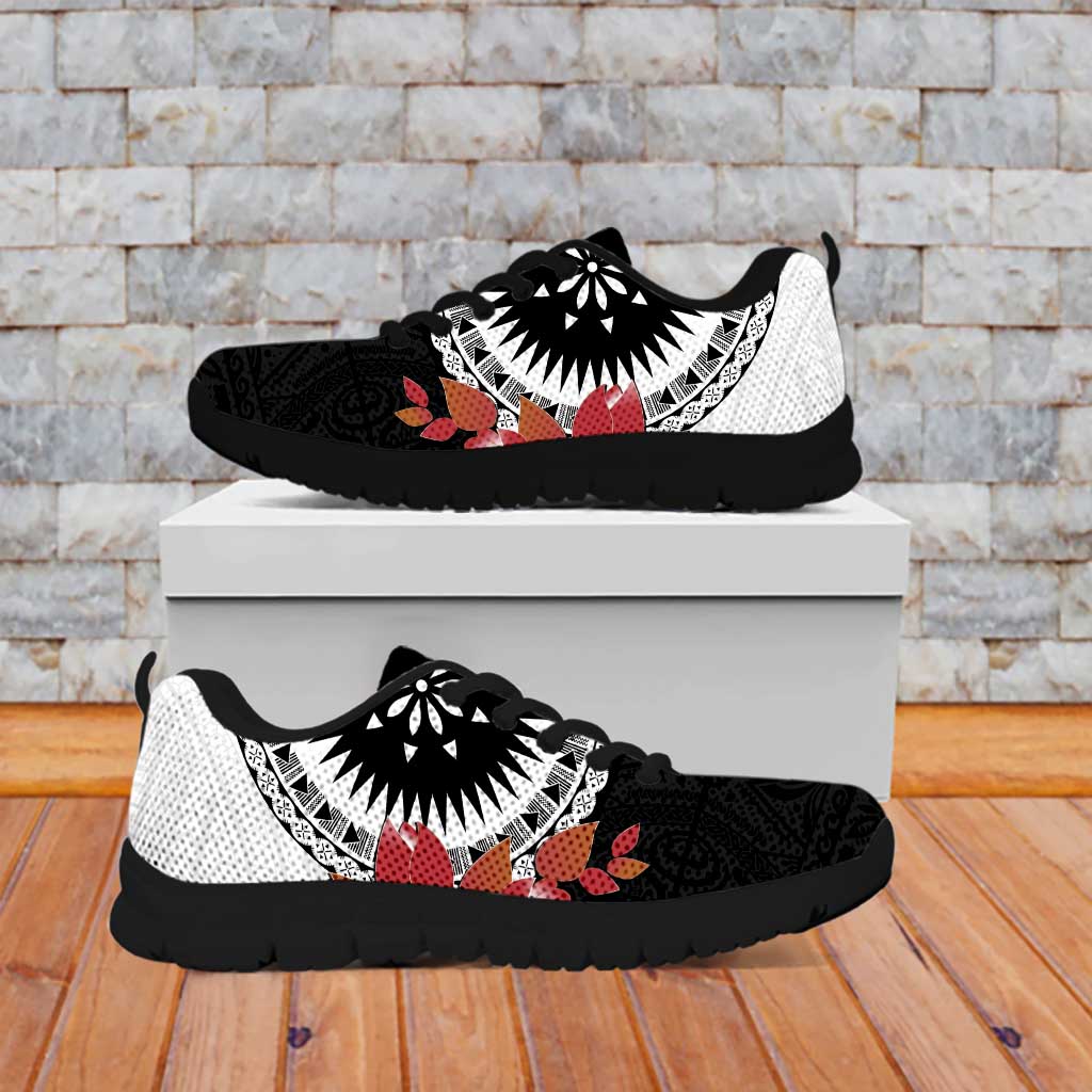 Personalised Fiji Day Sneakers Fijian Tapa Pattern Mix Tagimoucia - Black Version LT14 - Polynesian Pride