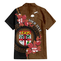 Personalised Fiji Day Family Matching Mermaid Dress and Hawaiian Shirt Fijian Tapa Pattern Mix Tagimoucia - Brown Version LT14 - Polynesian Pride