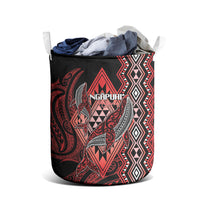 Aotearoa Iwi Ngapuhi Laundry Basket NZ Maori Humpback Whale Taniko Motifs LT14 - Polynesian Pride