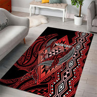 Aotearoa Iwi Ngapuhi Area Rug NZ Maori Humpback Whale Taniko Motifs LT14 - Polynesian Pride