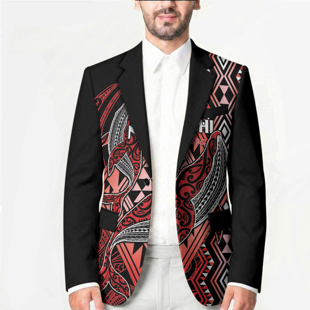 Aotearoa Iwi Ngapuhi Personalised Blazer NZ Maori Humpback Whale Taniko Motifs LT14 - Polynesian Pride
