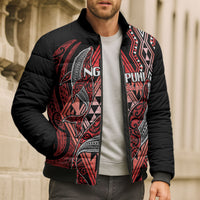Aotearoa Iwi Ngapuhi Personalised Bomber Puffer Jacket NZ Maori Humpback Whale Taniko Motifs LT14 - Polynesian Pride