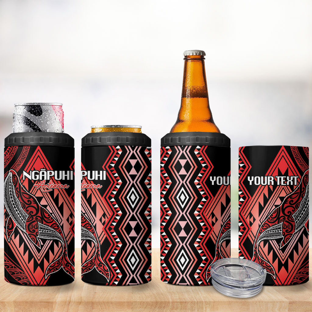 Aotearoa Iwi Ngapuhi Personalised 4 in 1 Can Cooler Tumbler NZ Maori Humpback Whale Taniko Motifs LT14 - Polynesian Pride