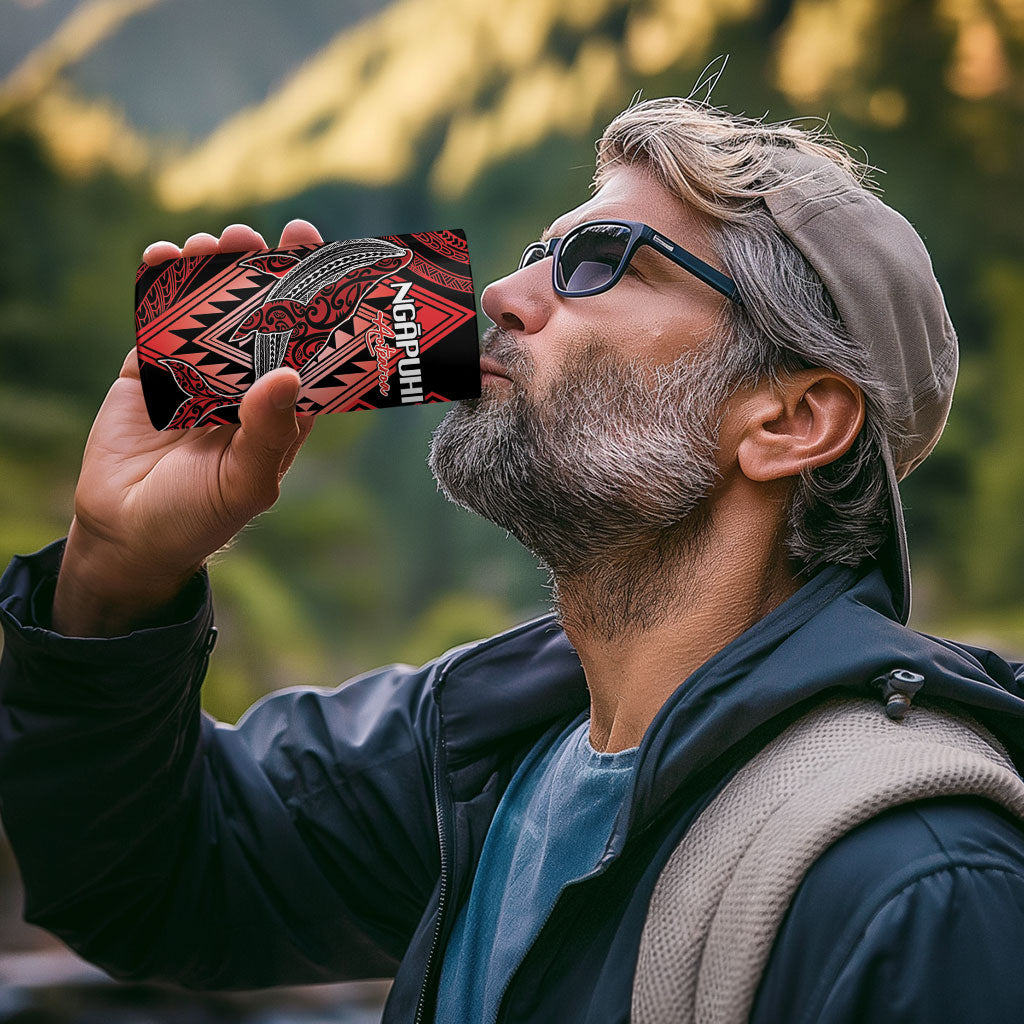 Aotearoa Iwi Ngapuhi Personalised 4 in 1 Can Cooler Tumbler NZ Maori Humpback Whale Taniko Motifs LT14 - Polynesian Pride