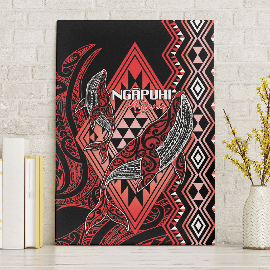 Aotearoa Iwi Ngapuhi Canvas Wall Art NZ Maori Humpback Whale Taniko Motifs