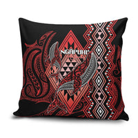Aotearoa Iwi Ngapuhi Pillow Cover NZ Maori Humpback Whale Taniko Motifs LT14 Red - Polynesian Pride