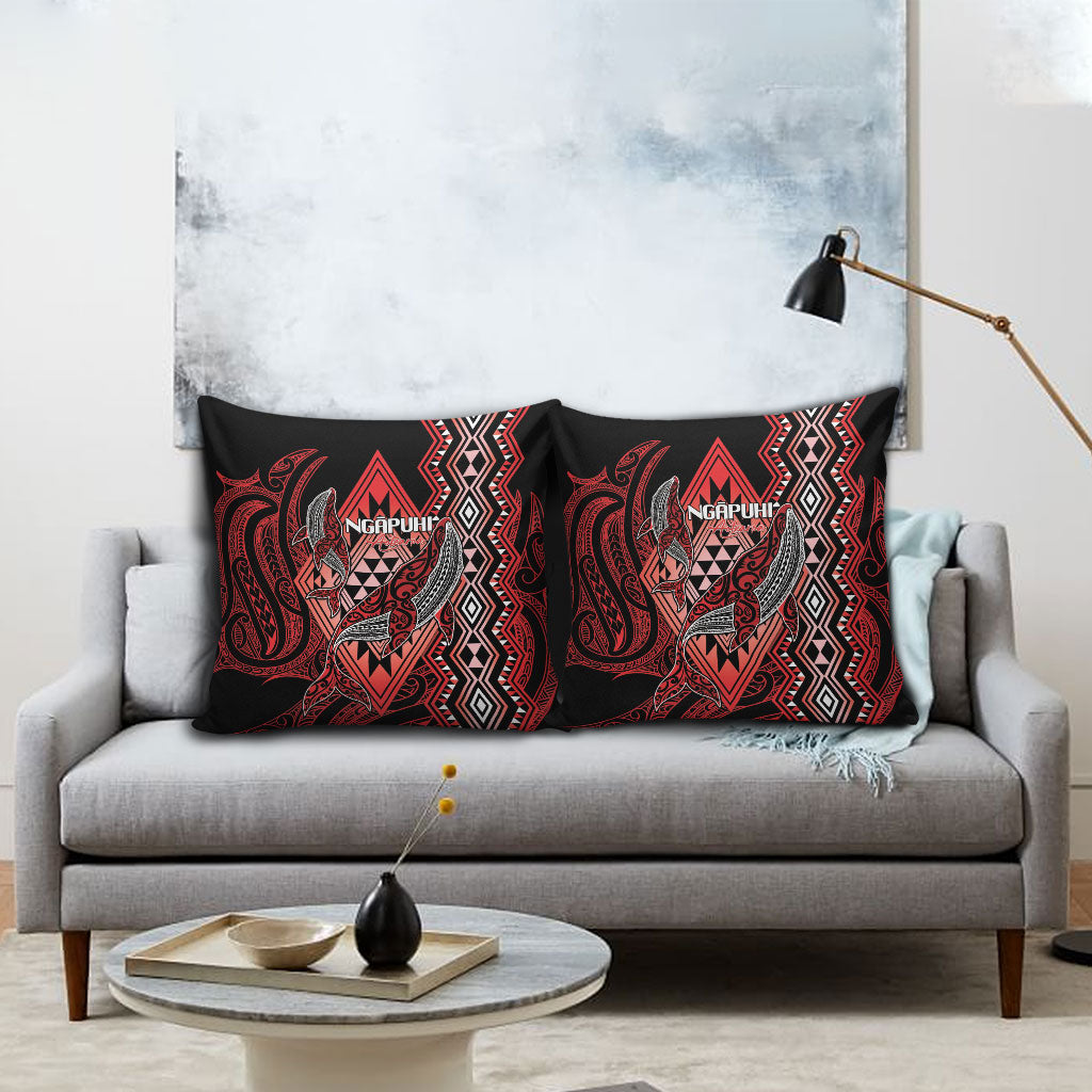 Aotearoa Iwi Ngapuhi Pillow Cover NZ Maori Humpback Whale Taniko Motifs LT14 - Polynesian Pride