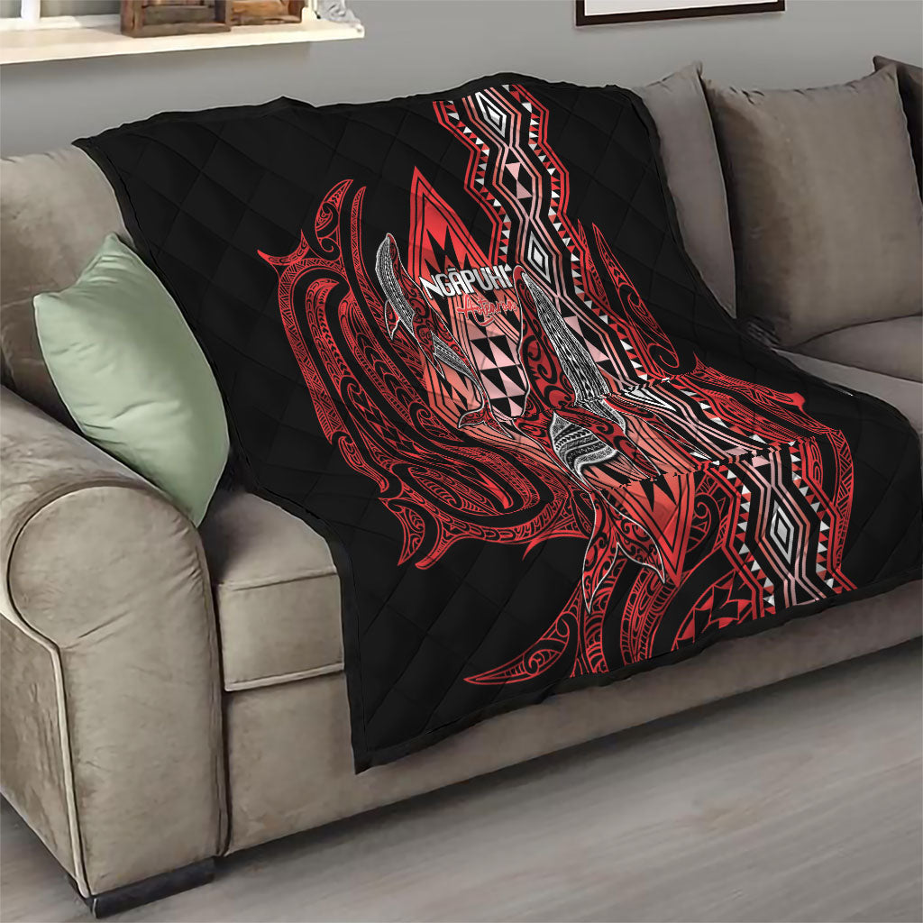 Aotearoa Iwi Ngapuhi Quilt NZ Maori Humpback Whale Taniko Motifs LT14 - Polynesian Pride