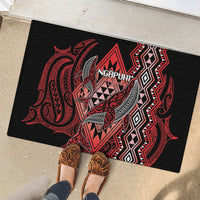 Aotearoa Iwi Ngapuhi Rubber Doormat NZ Maori Humpback Whale Taniko Motifs LT14 - Polynesian Pride