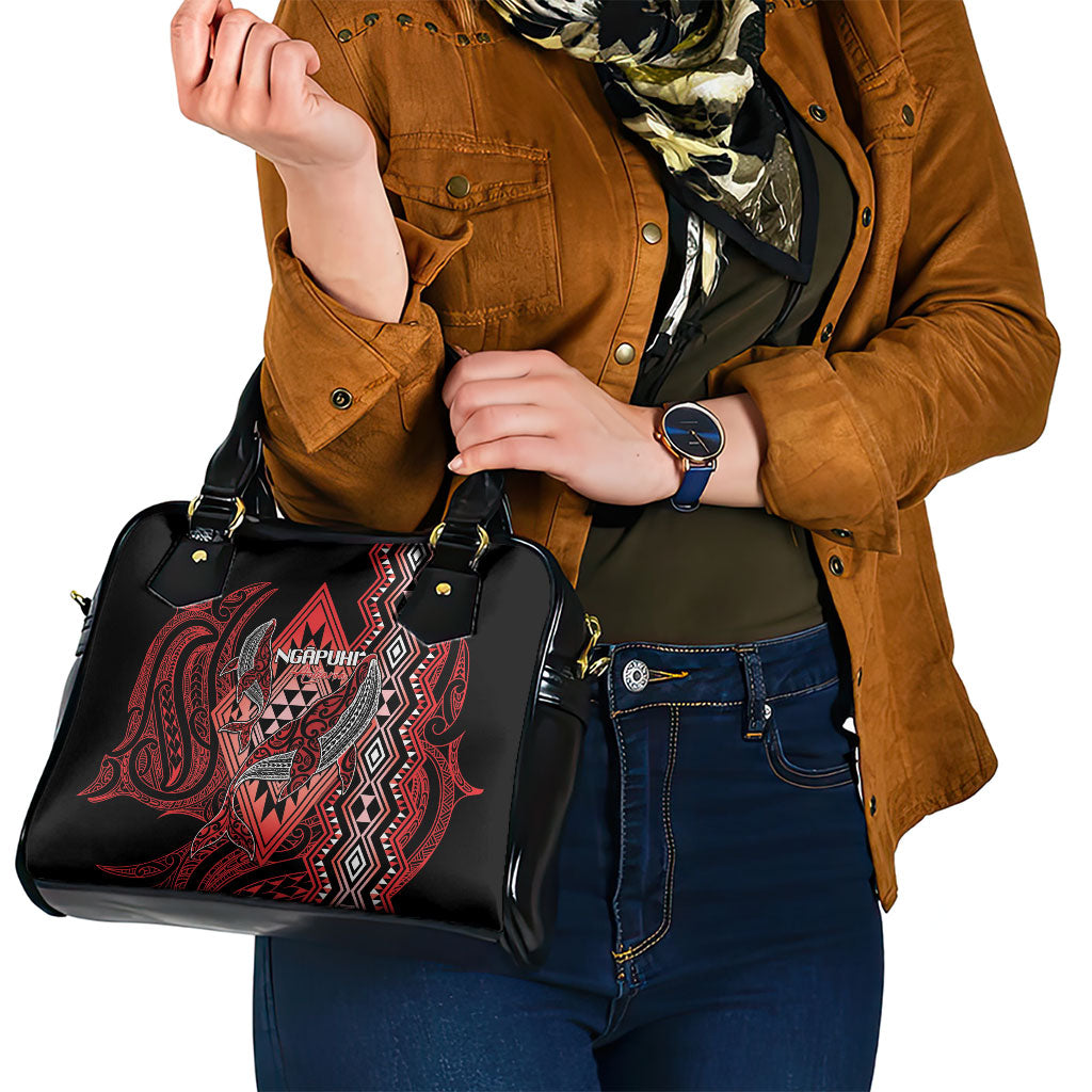 Aotearoa Iwi Ngapuhi Shoulder Handbag NZ Maori Humpback Whale Taniko Motifs LT14 - Polynesian Pride