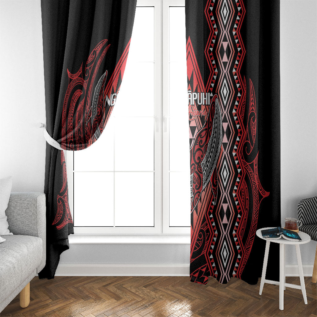 Aotearoa Iwi Ngapuhi Window Curtain NZ Maori Humpback Whale Taniko Motifs LT14 - Polynesian Pride