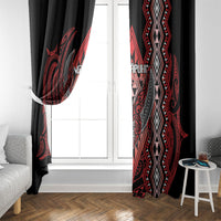 Aotearoa Iwi Ngapuhi Window Curtain NZ Maori Humpback Whale Taniko Motifs LT14 - Polynesian Pride