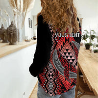 Aotearoa Iwi Ngapuhi Personalised Women Casual Shirt NZ Maori Humpback Whale Taniko Motifs LT14 - Polynesian Pride