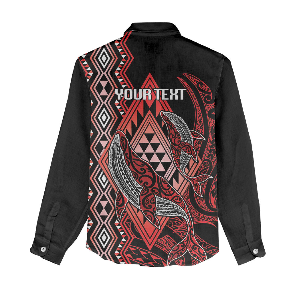 Aotearoa Iwi Ngapuhi Personalised Women Casual Shirt NZ Maori Humpback Whale Taniko Motifs LT14 - Polynesian Pride