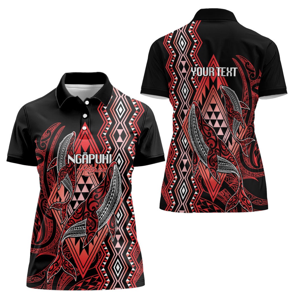 Aotearoa Iwi Ngapuhi Personalised Women Polo Shirt NZ Maori Humpback Whale Taniko Motifs LT14 - Polynesian Pride